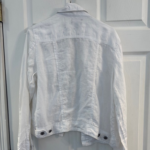 White linen jeans Jacket, large - Picture 4 of 4